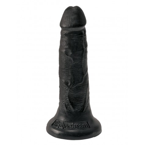 Черный анальный фаллоимитатор на присоске 5" Cock - 14 см.